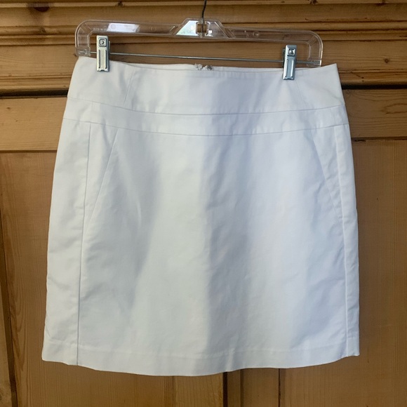 Ann Taylor a-line white skirt Sz 8 - Picture 1 of 10